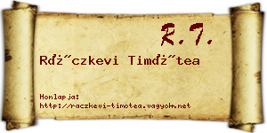 Ráczkevi Timótea névjegykártya